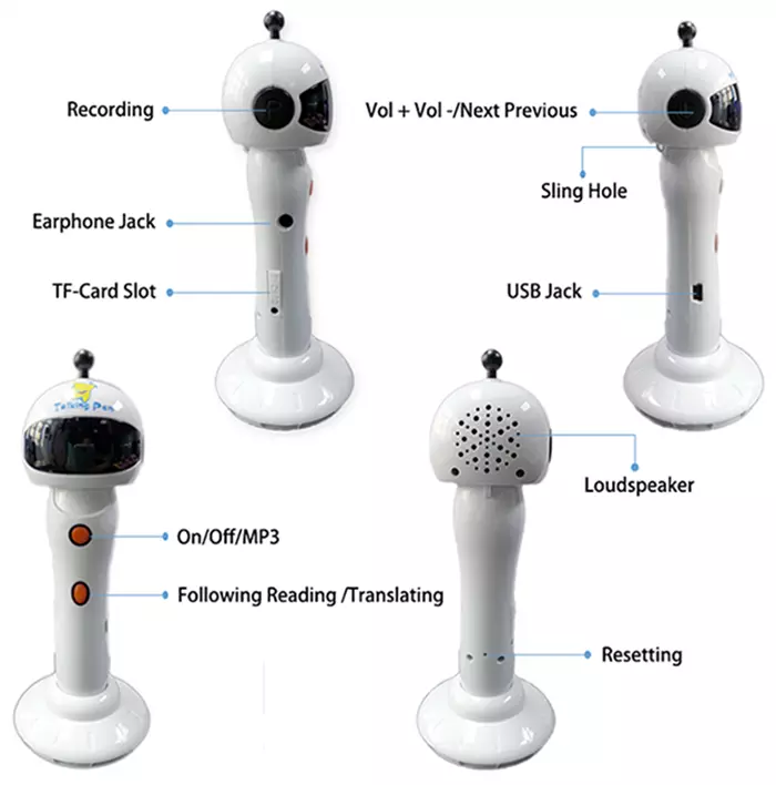 Kids Toys Digital Pen Talking Christmas Gift Sonix OID Audio Pen English French Spanish Reading Book